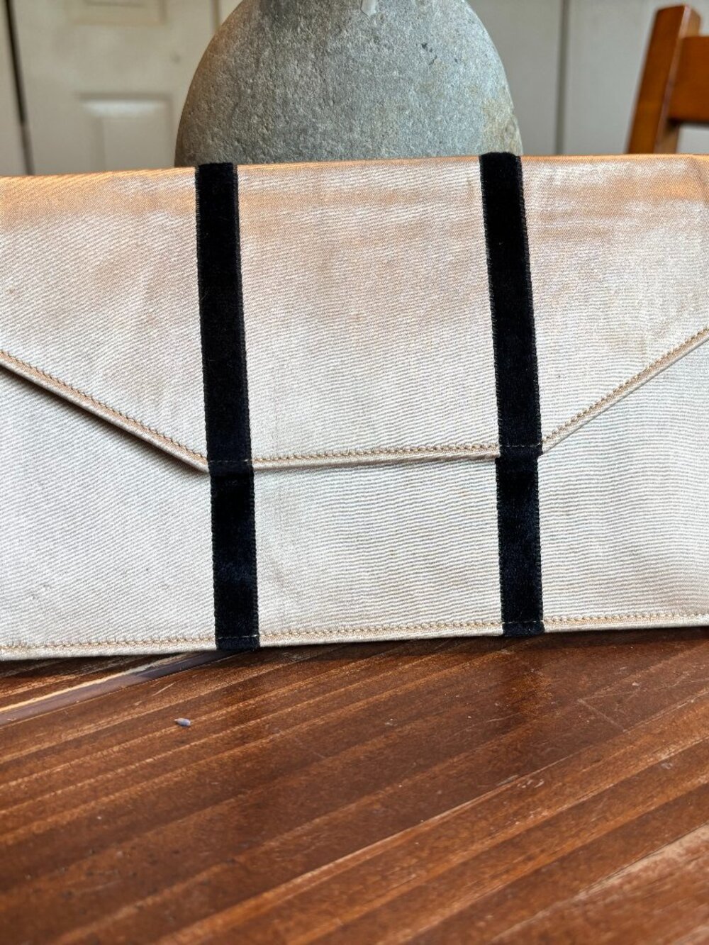 Vintage Gherardini Firenze Envelope Clutch 1980s Satin Bag Wallet Italy Set